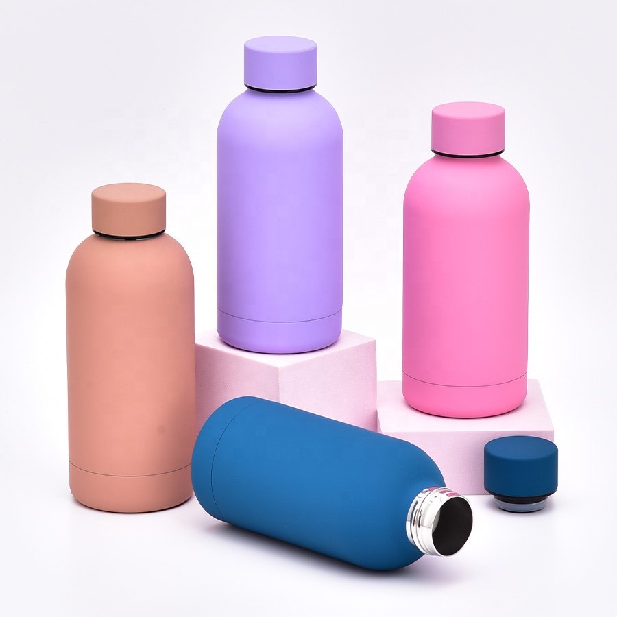 Custom Logo Double Wall Vacuum Insulated Bottles Small Mouth Stainless Steel Sports Water Bottles