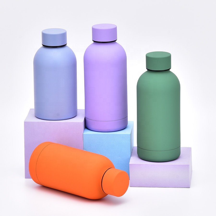 Custom Logo Double Wall Vacuum Insulated Bottles Small Mouth Stainless Steel Sports Water Bottles