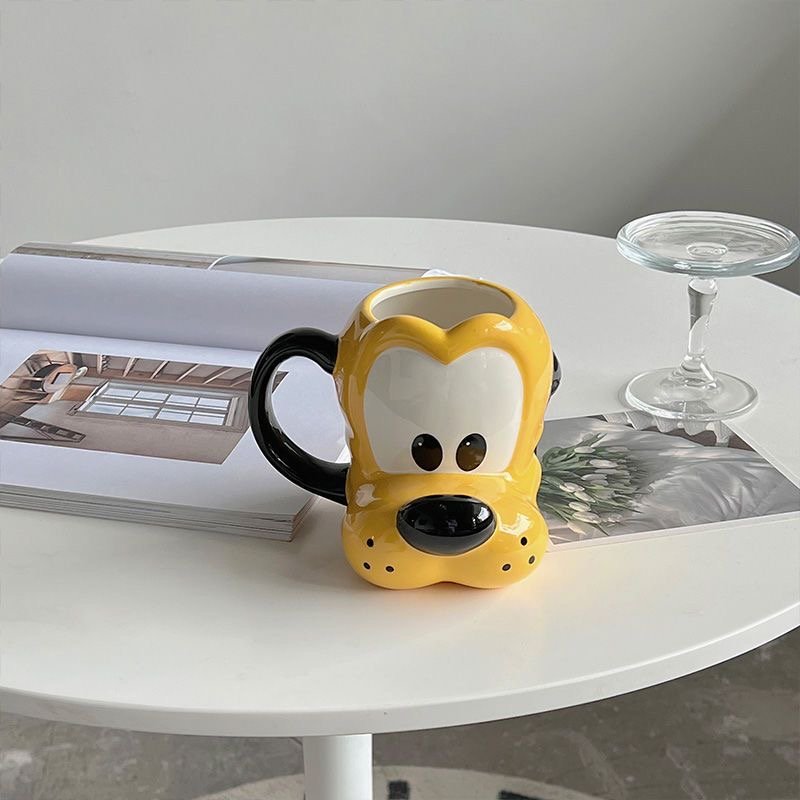 Hand-painted head dog ceramic mug breakfast milk oatmeal cup cute cartoon cups