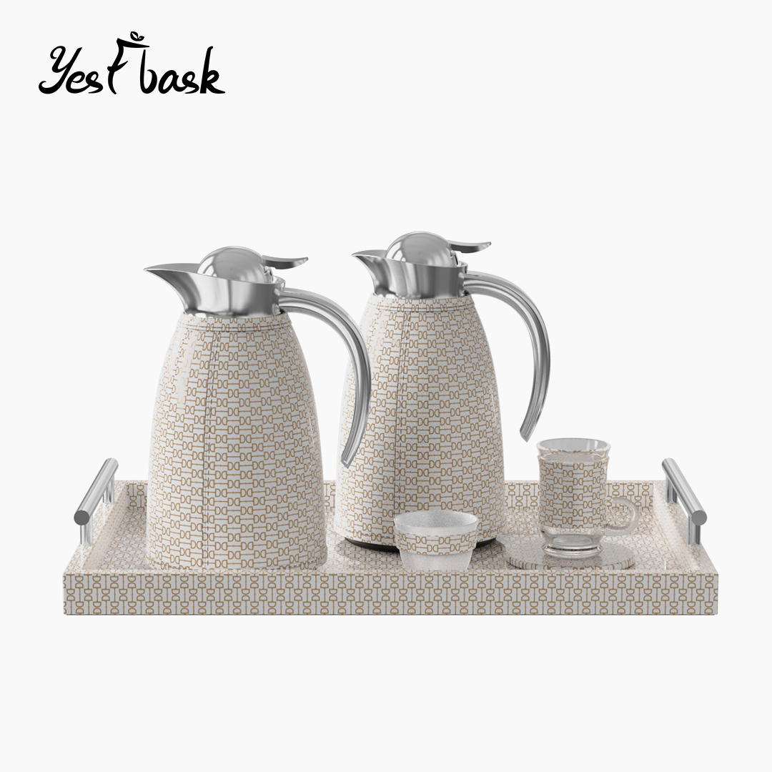 Custom Leather Wrapping Stainless Steel Vacuum Flask Pot Double Wall Glass Refill Thermal Pitcher For Coffee And Tea