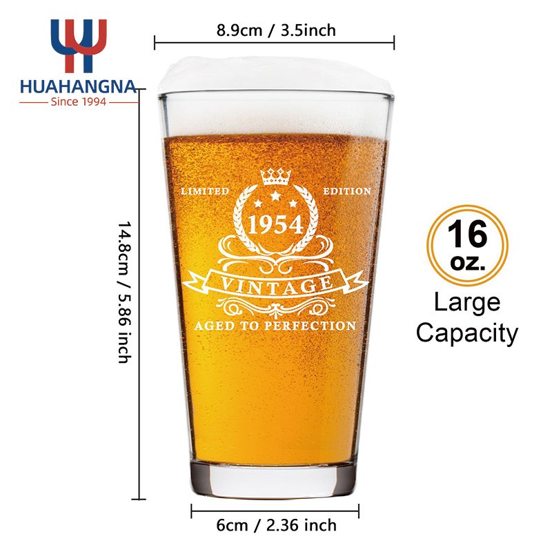 Wholesale Juice Water Drinking Glass Cup 16oz Sublimation Frosted Clear Custom Logo Craft Beer Pint Glass for Bar Party