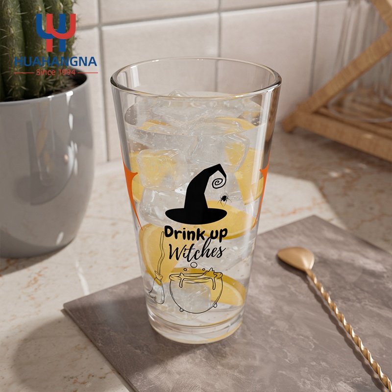 Wholesale Juice Water Drinking Glass Cup 16oz Sublimation Frosted Clear Custom Logo Craft Beer Pint Glass for Bar Party