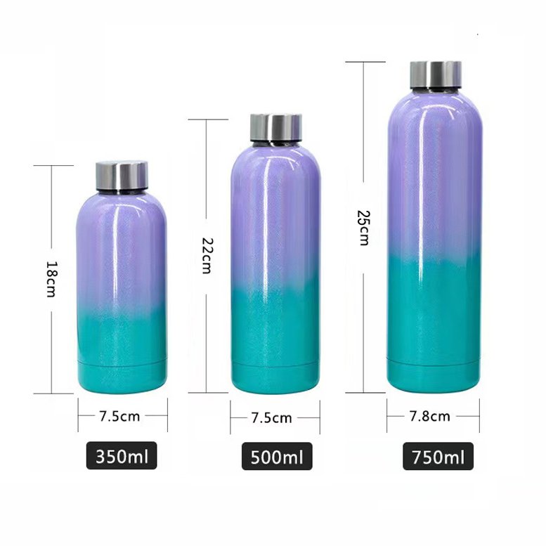 Luxury Flask Eco Friendly Stainless Steel Metal Vacuum 500Ml Small Mouth Water Bottle With Custom Logo