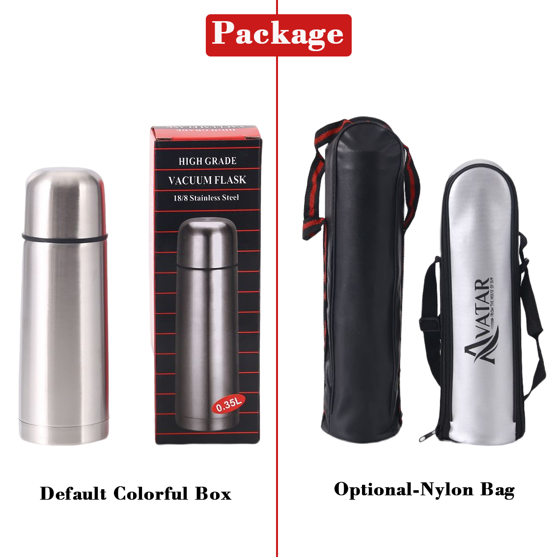350ml 500ml 750ml 1000ml Double Wall Vacuum Insulated Bullet Stainless Steel Flask Thermos Water Bottle