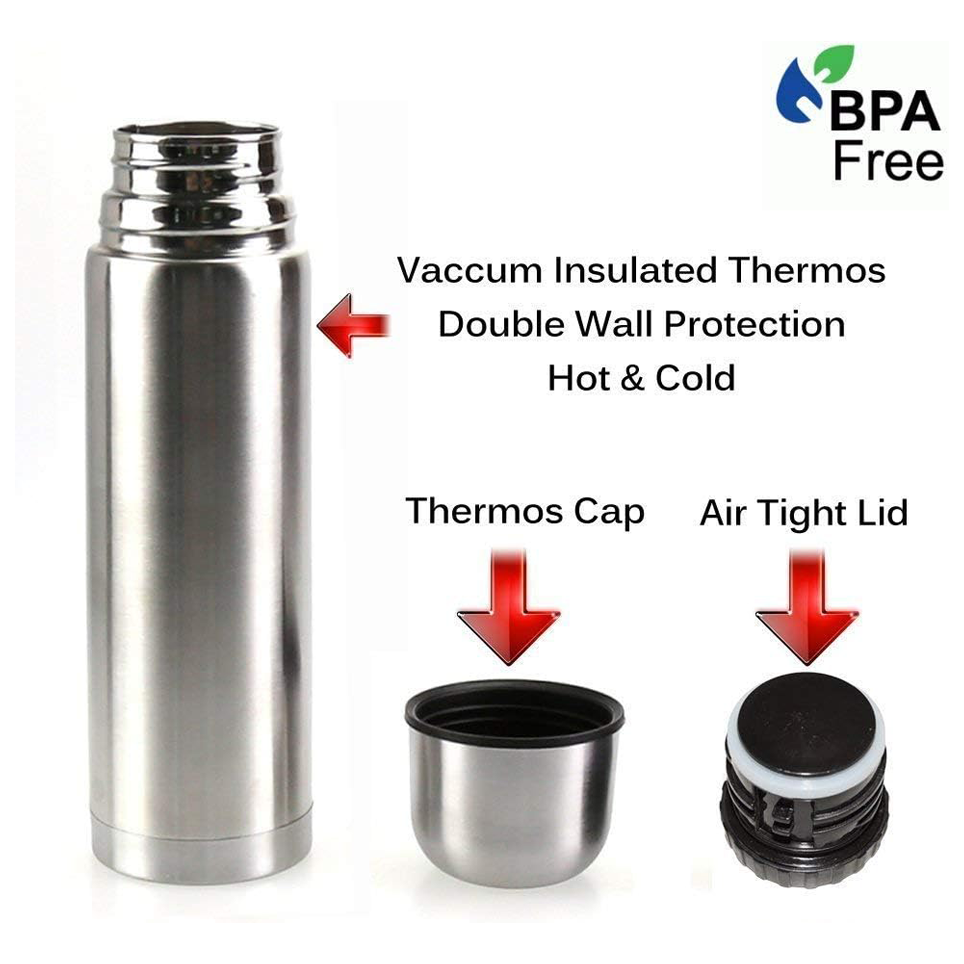 350ml 500ml 750ml 1000ml Double Wall Vacuum Insulated Bullet Stainless Steel Flask Thermos Water Bottle
