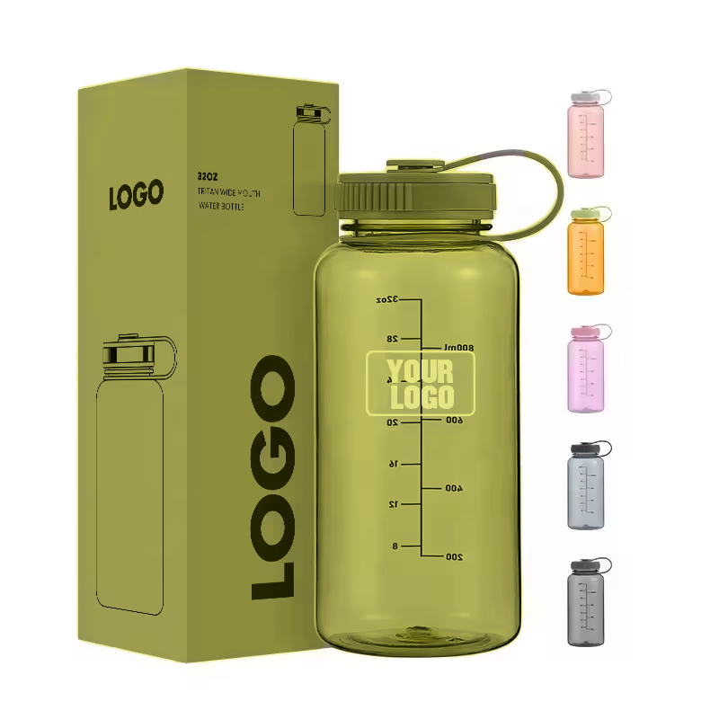 Cheap wholesale hot sale sport travel plastic bottle with scale for kids office travel mug with leak proof lid
