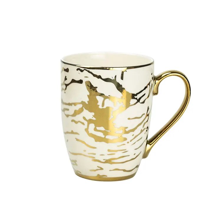 Custom Luxury Electroplated Gold Handle Coffee Cups Arabic Turkish Mugs For Tea Milk Coffee