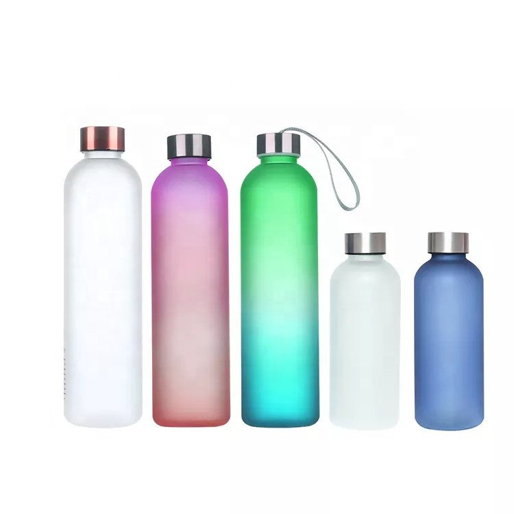 hot selling promotional new plastic water bottle hard tritan recycled transparent flat stainless steel bpa free custom logo
