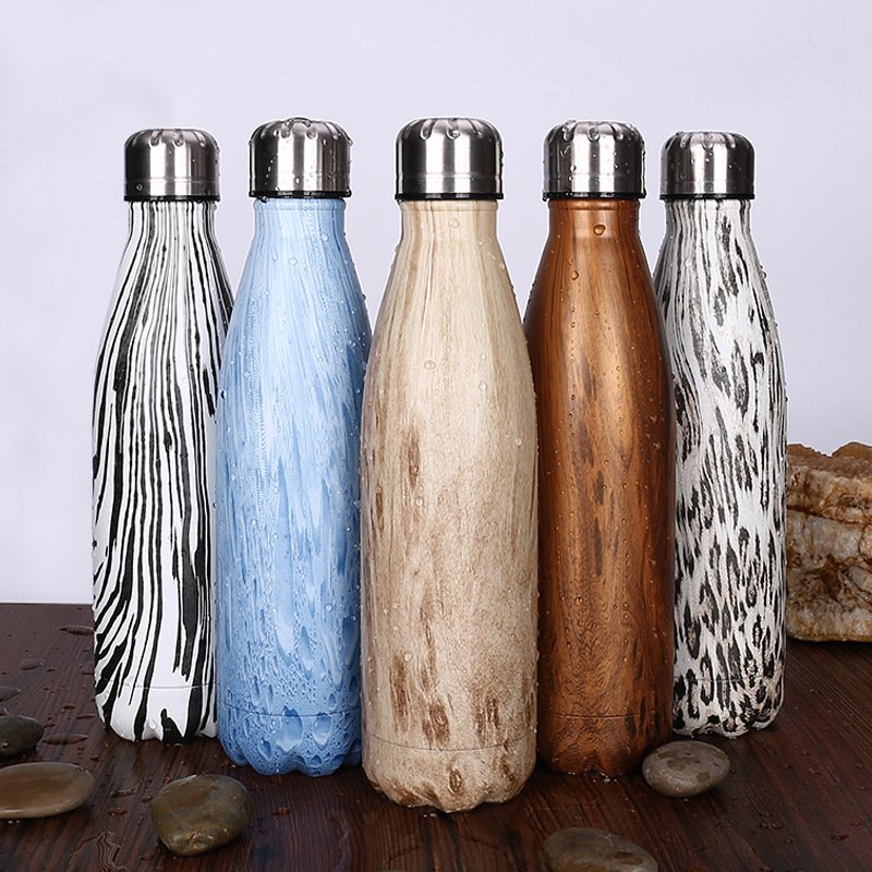 Custom Logo Double Wall Insulated Stainless Steel Sports Water Bottle Cola Shape Flask for Camping Vacuum Flask