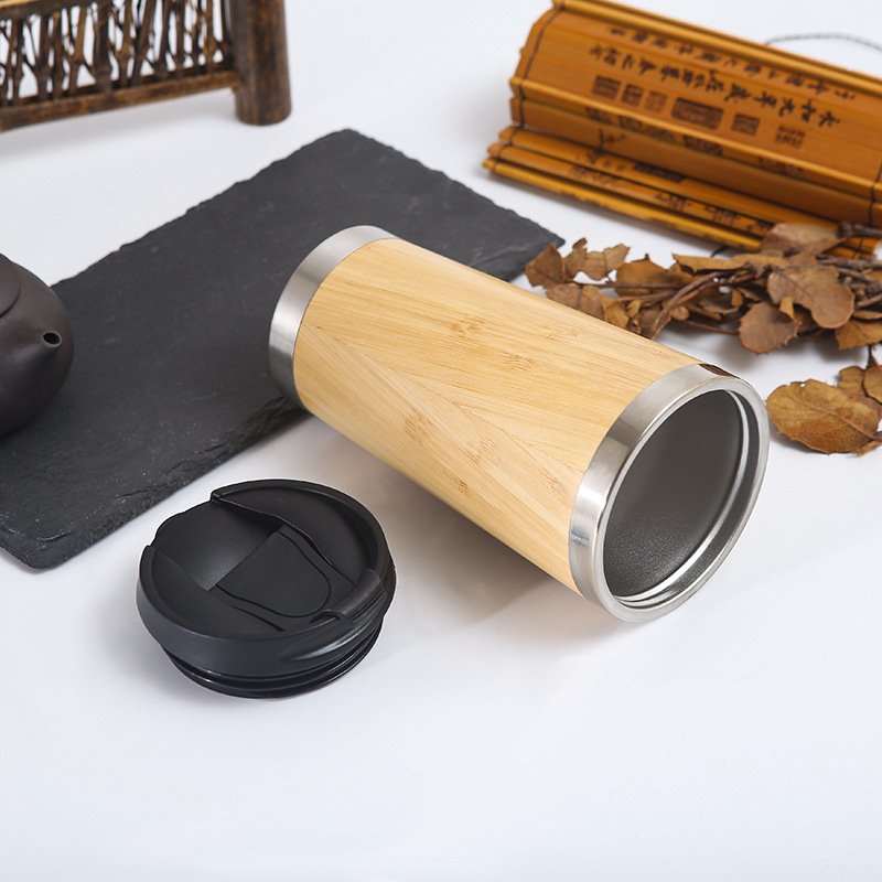 15oz Bamboo Tumbler Coffee Travel Tumbler Coffee Mug Wholesale Wooden Mug Bamboo Travel Insulated Coffee Mug