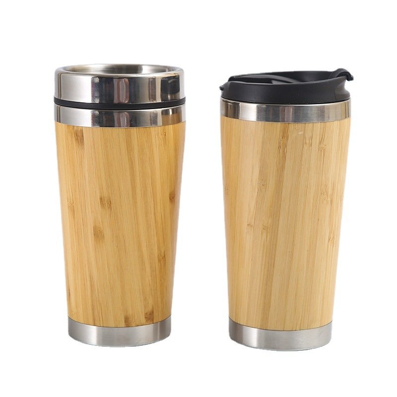 15oz Bamboo Tumbler Coffee Travel Tumbler Coffee Mug Wholesale Wooden Mug Bamboo Travel Insulated Coffee Mug