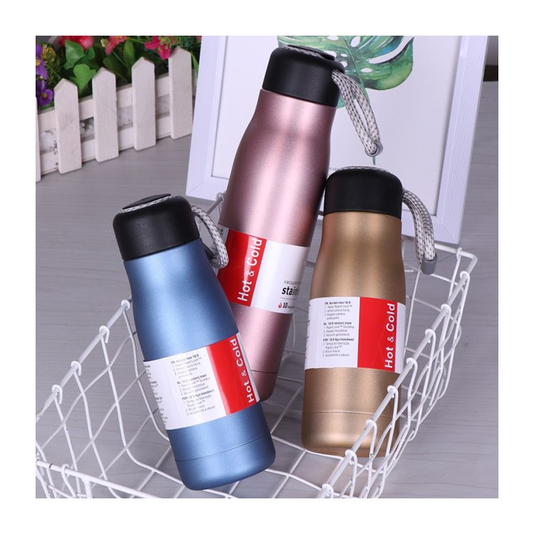 Portable metal stainless steel handle vacuum flask