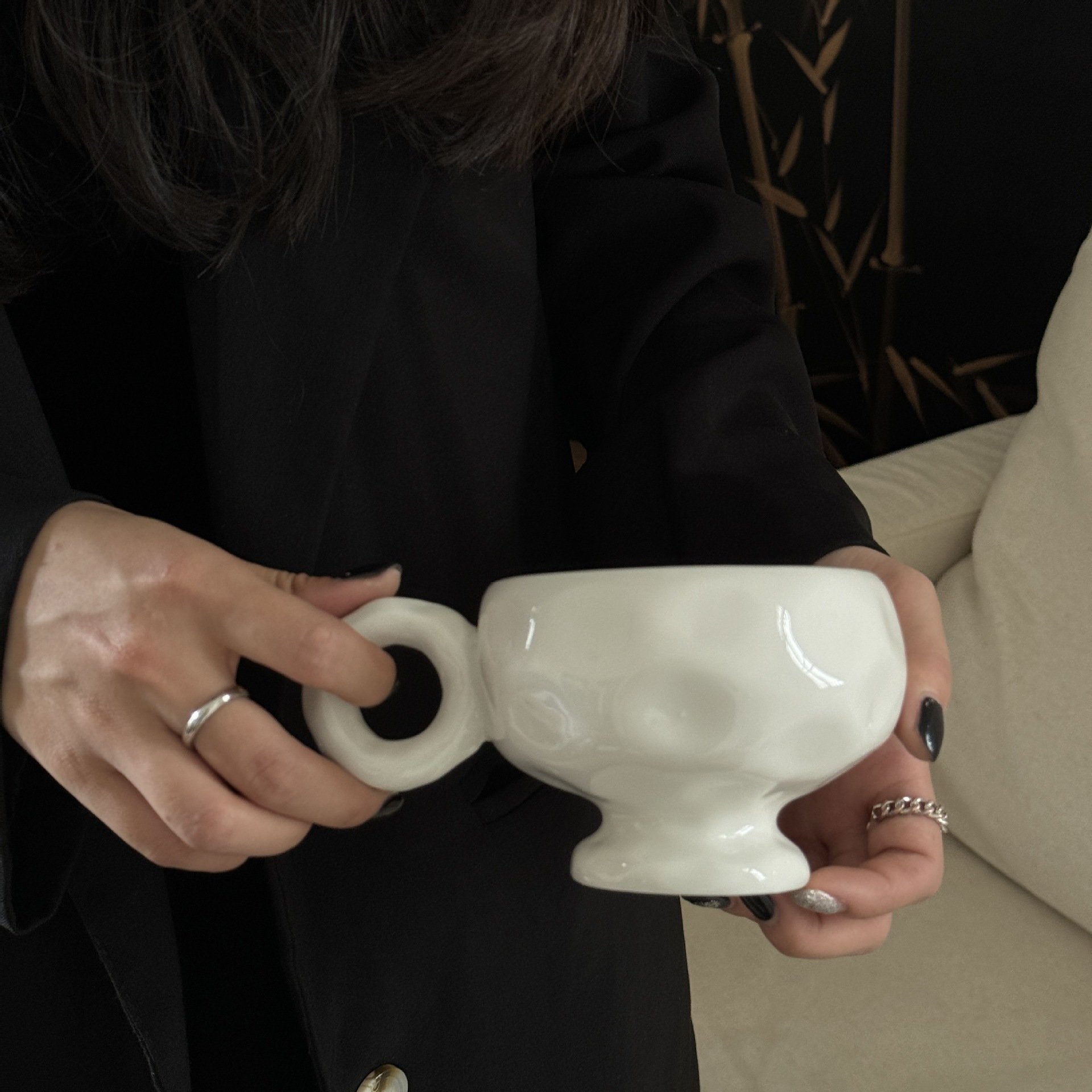 Lelyi Household large-capacity original hand-knealed ceramic mug simple and high-value coffee cups