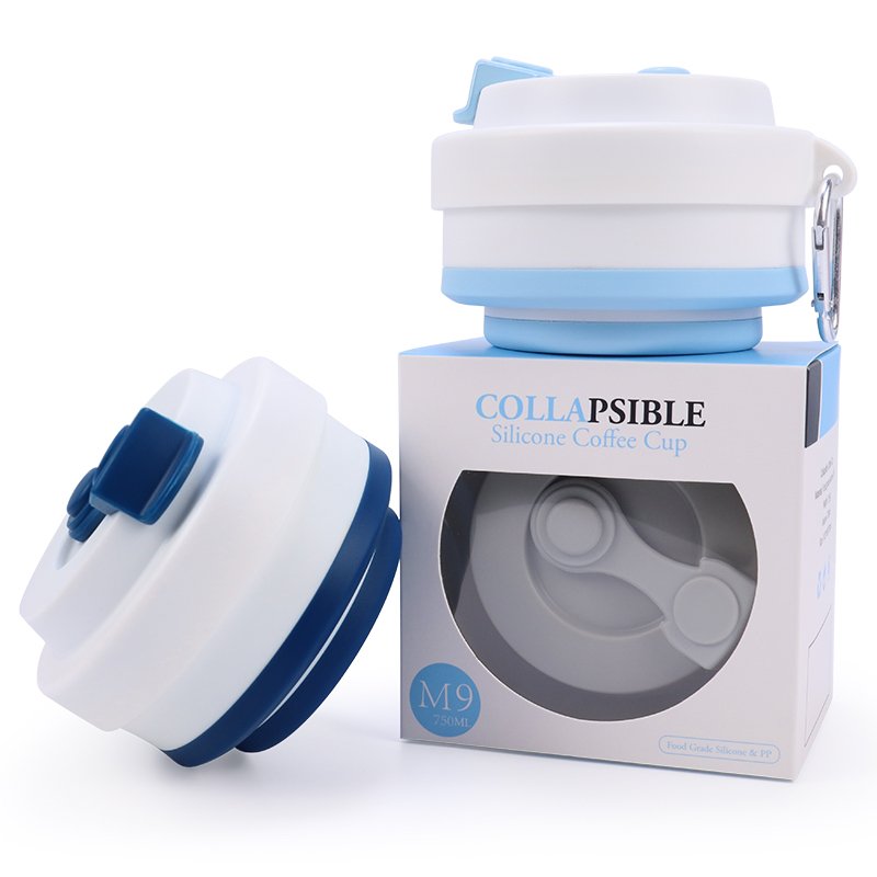 Custom Portable Eco Foldable 16oz 350ML 450ML 500ML 550ML Outdoor Travel Reusable Silicone Folding Collapsible Coffee Cup Mug