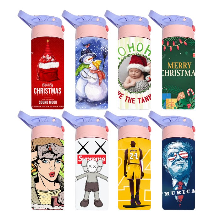 12oz double wall kids sublimation water bottle stainless steel drink cup 350ml tumbler juice coffee mug with handle