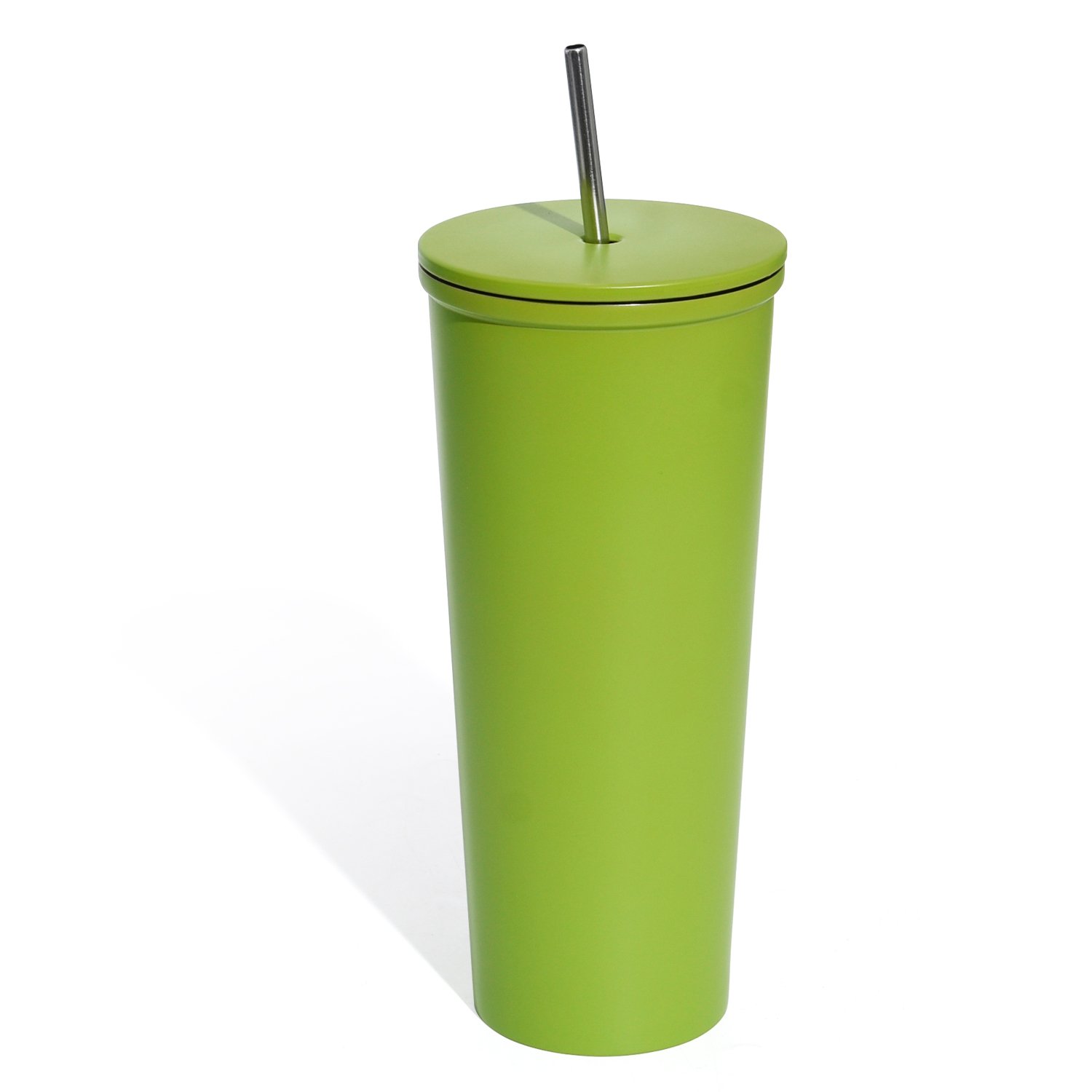 Wholesale Bulk 20oz Double Wall Straw Stainless Steel Tumler Straight Vacuum Flask Mug With Lid Custom Logo