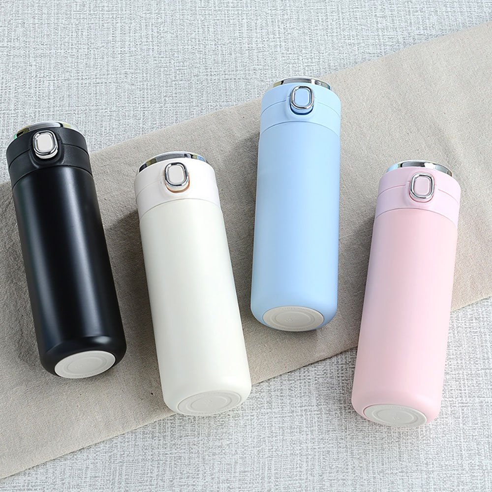 Double Digital Vacuum Insulation 500ml Thermos 304 Stainless Steel Smart Water Bottle with LED Temperature Display