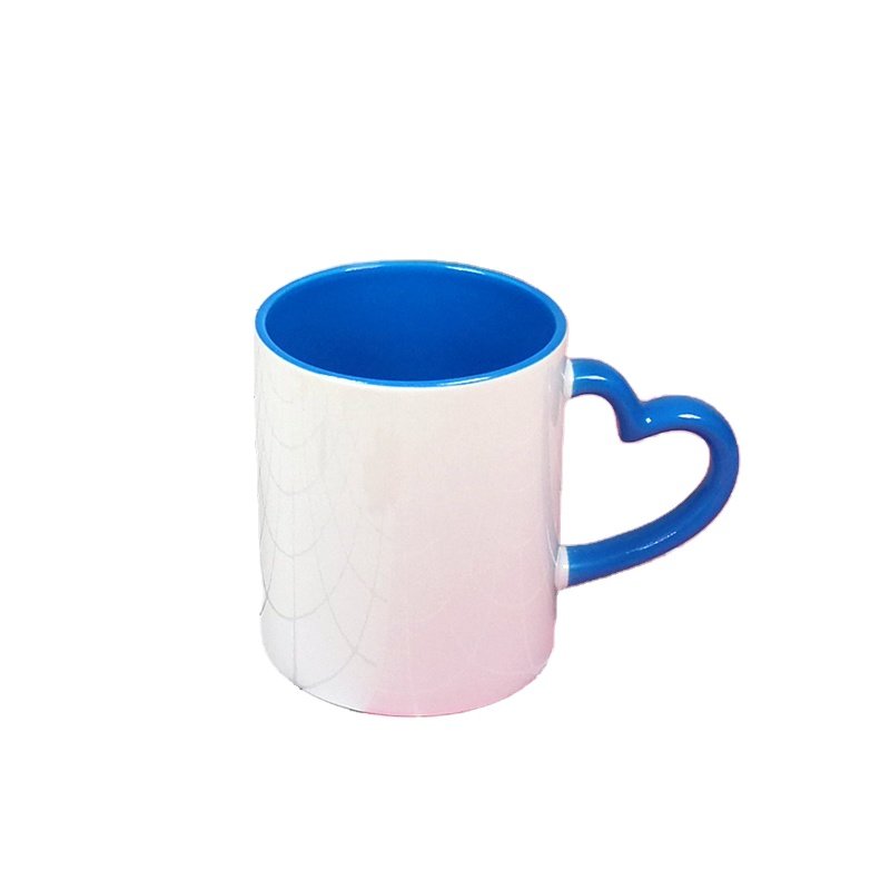 Custom Christmas Gifts 11oz Inner Color Handle Color Sublimation Blank Coffee Mug For DIY Craft Gifts