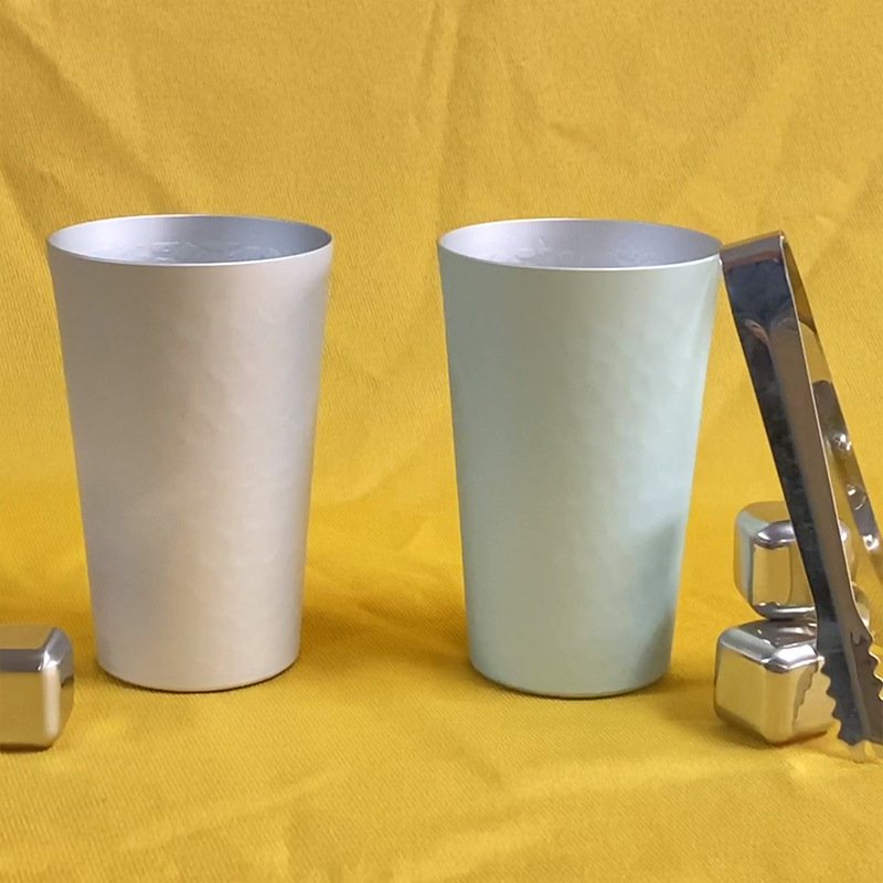 Custom Cold Drink Cup Beer Mug Recycled Aluminum Cold Water Changing Color Water Cups