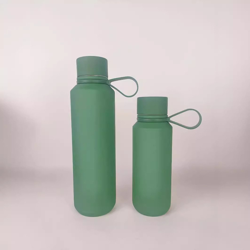 360ml colorful 304 stainless steel matte vacuum insulation water bottle with portable handle