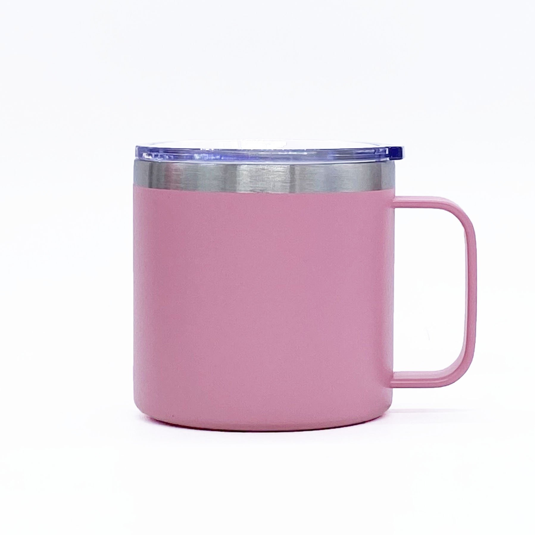 powder coated 14oz stainless steel vacuum insulated tea cup travel coffee mug with lid and handle