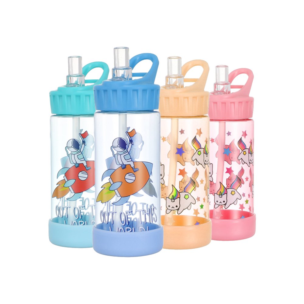 Plastic Sports Water Bottles Tumbler With Handle With Straw Cup for Kids Water Bottle Reusable Plastic Cups