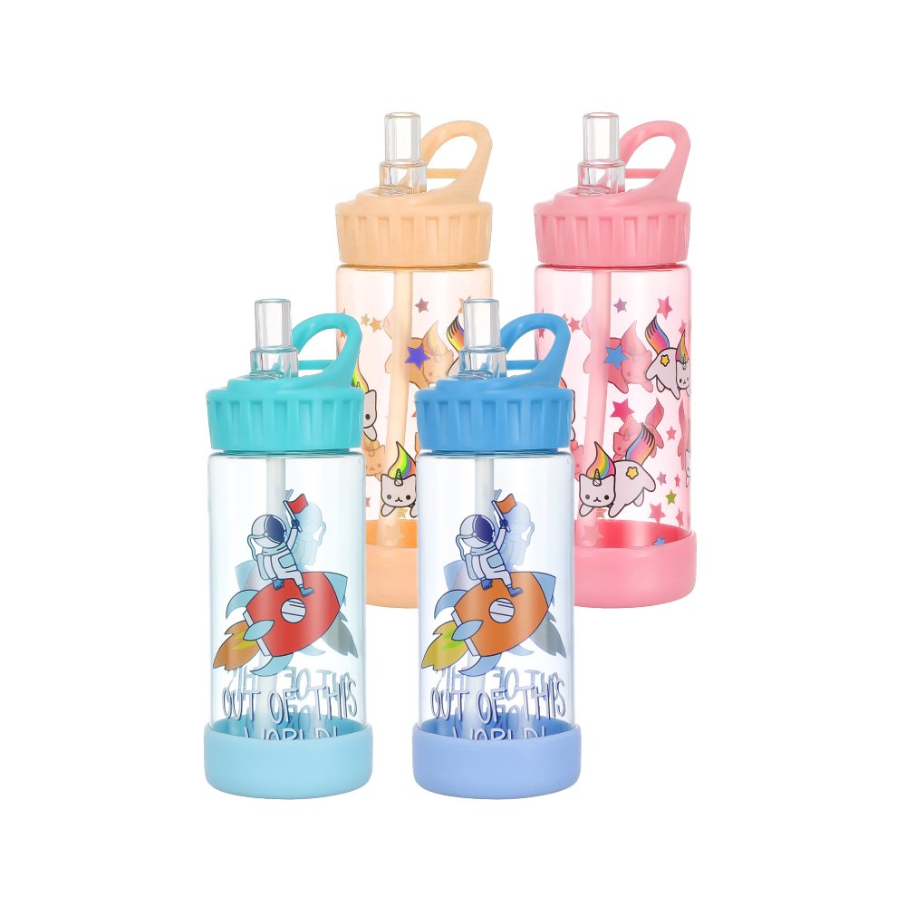 Plastic Sports Water Bottles Tumbler With Handle With Straw Cup for Kids Water Bottle Reusable Plastic Cups