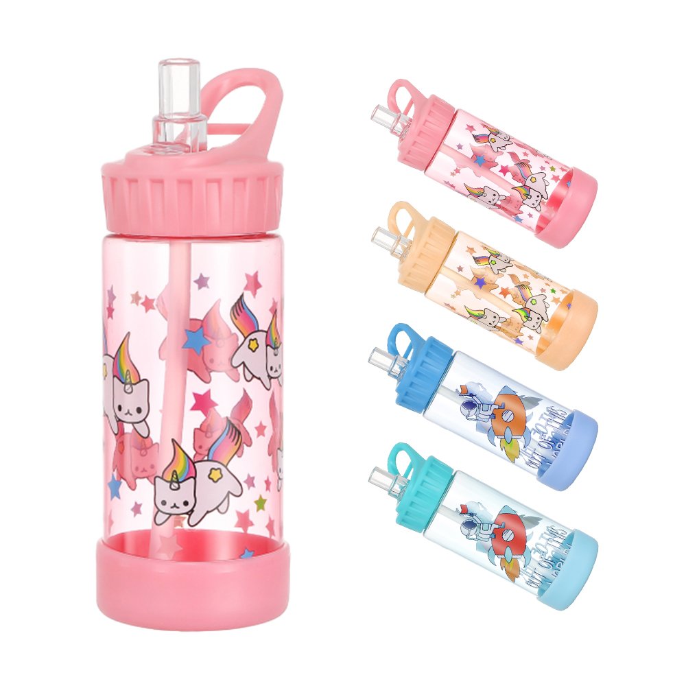 Plastic Sports Water Bottles Tumbler With Handle With Straw Cup for Kids Water Bottle Reusable Plastic Cups