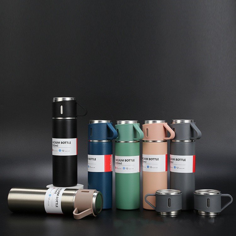 Life Cup Double Wall Water Bottle Powder Coated Straight Thermos Bottle Thermal Travel Cup Stainless Steel Thermos Vacuum Flasks