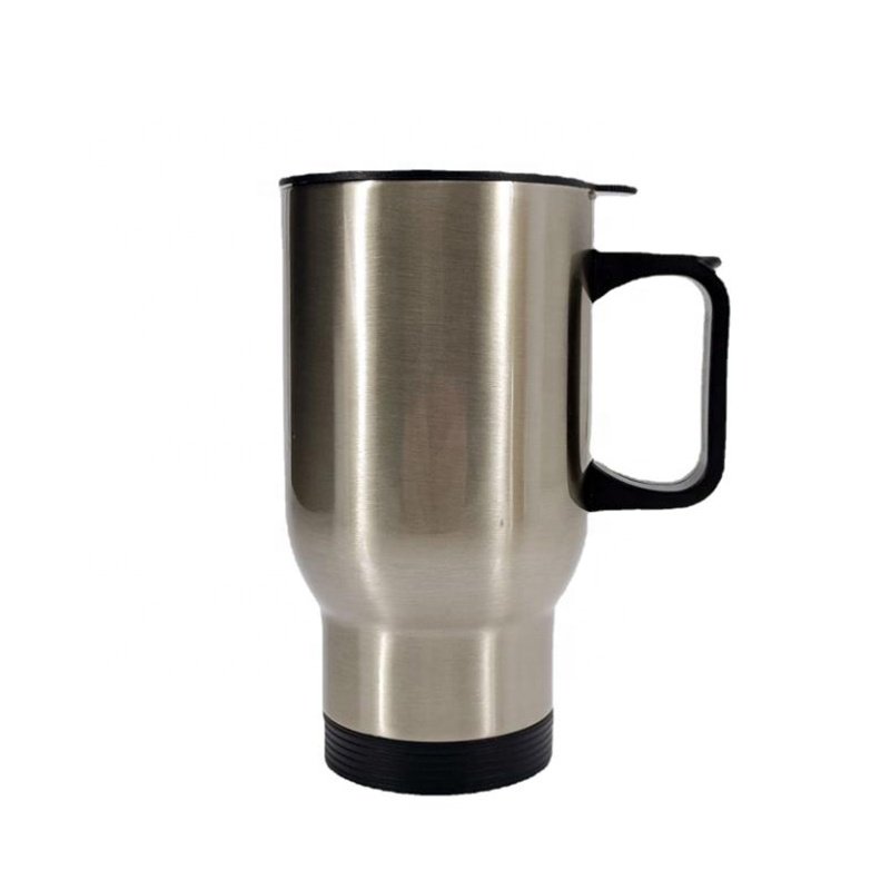 16oz stainless steel sublimation camping coffee mug with lid & handle and color box packing