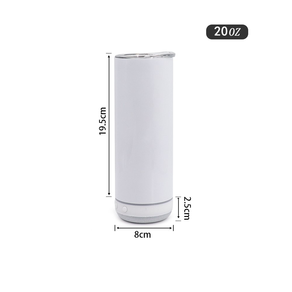 USA warehouse charging stainless steel double wall music cups with sublimation blank speaker tumbler 20oz wholesale