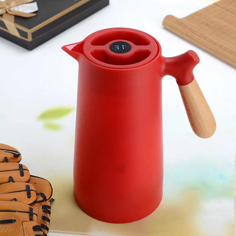 Hot Selling Vacuum Insulated Thermos Flask with Bamboo Handle Tea Coffee Pot For Coffee Carefe Pot