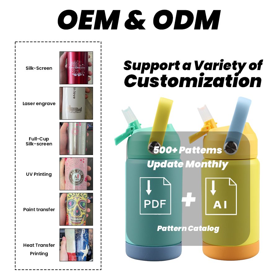 custom printed sports water bottle vacuum flask feeding baby bottle insulated kids new school girls water bottle