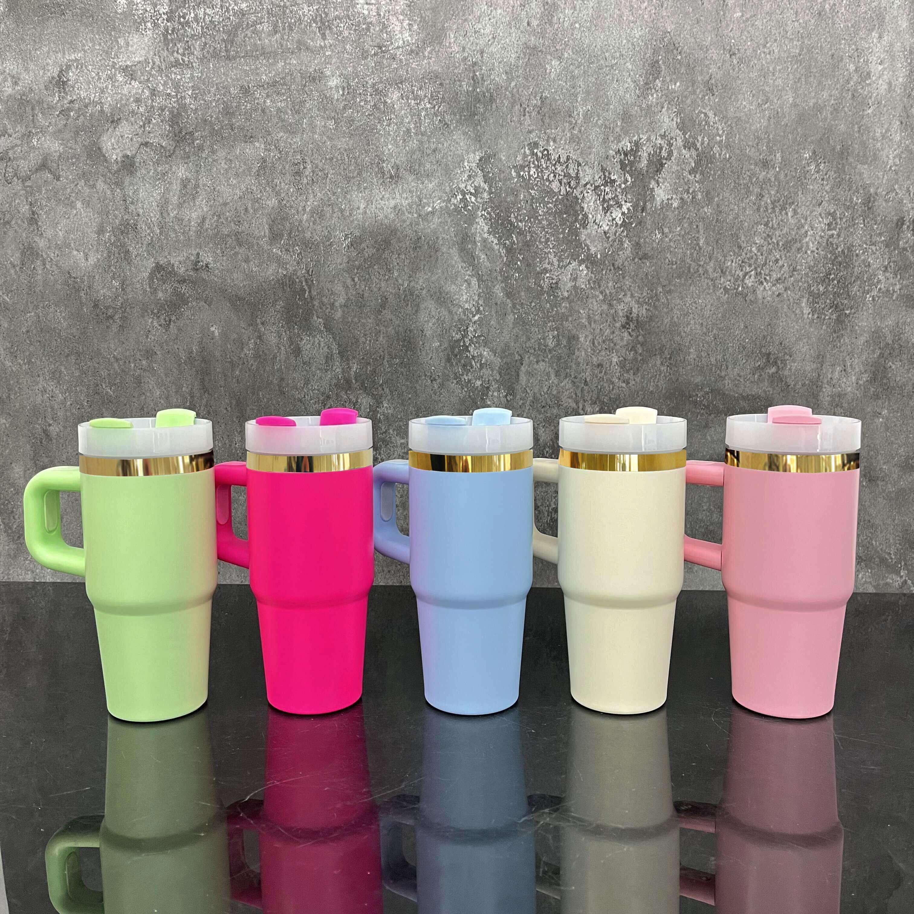 US warehouse 14oz gold plated kids sports travel tumbler 14 oz sublimation vacuum insulated baby mug cup with lids and straws