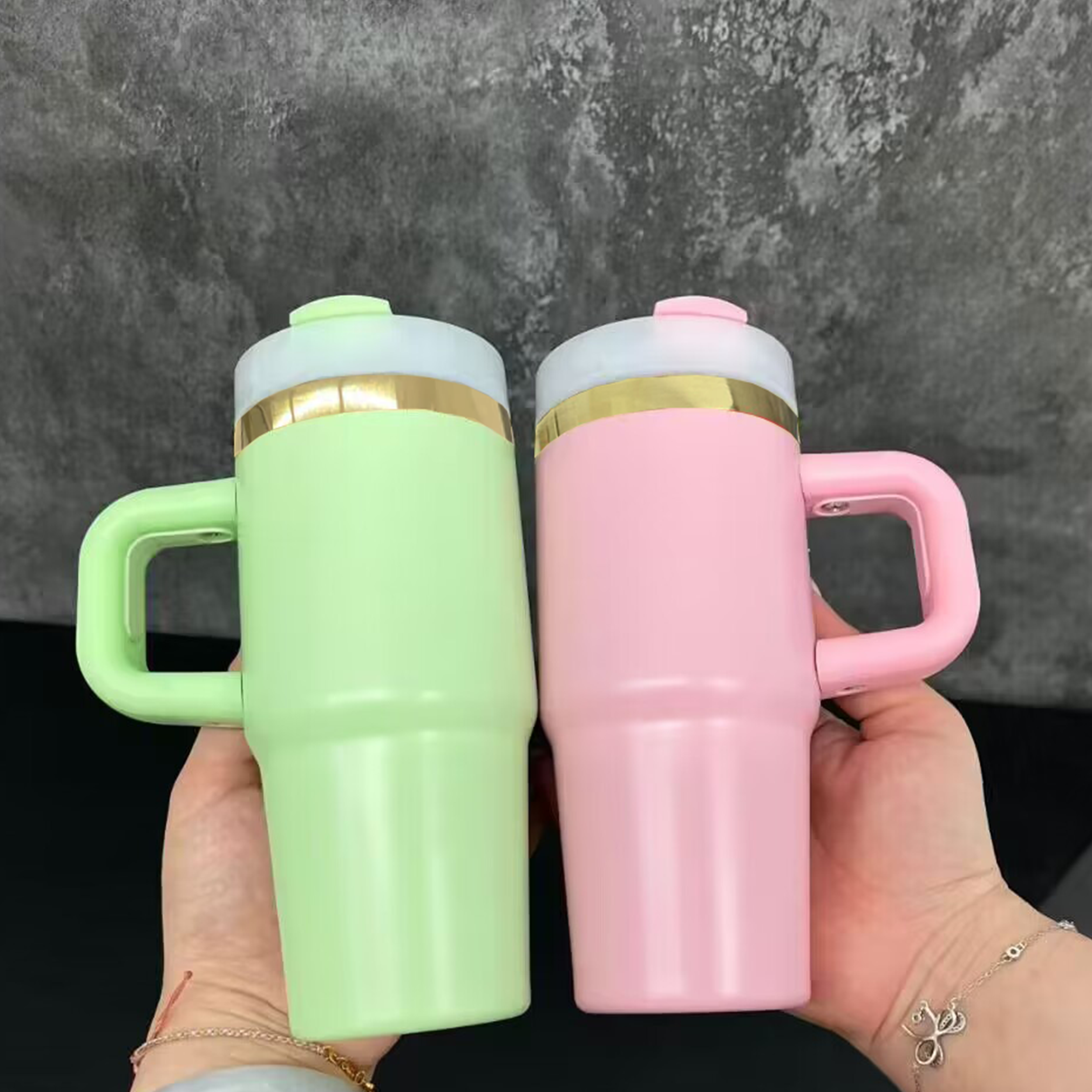 US warehouse 14oz gold plated kids sports travel tumbler 14 oz sublimation vacuum insulated baby mug cup with lids and straws