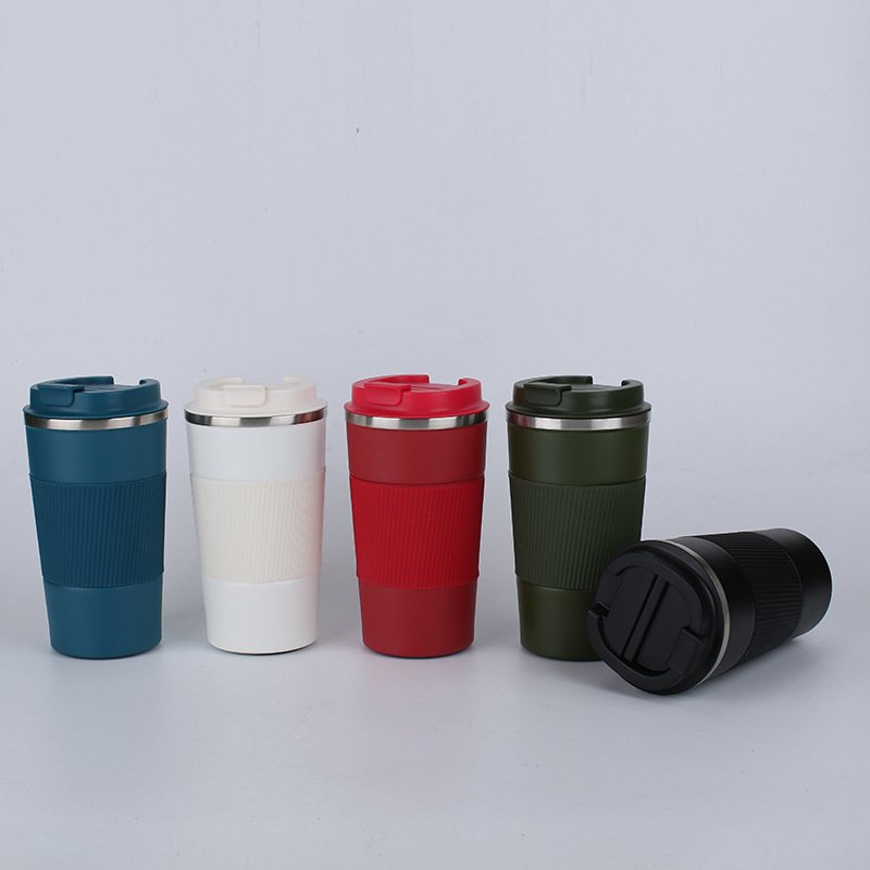 Classic business vacuum coffee cup 510ml 304 stainless steel vacuum travel water bottle with non slip cup sleeve