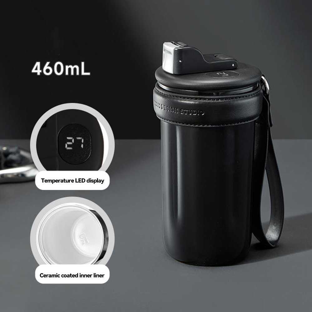 LED 460ml Smart Temperature Display Digital Vacuum Stainless Steel Insulated Thermal Travel Smart Coffee Mug Water Bottle