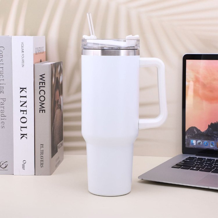 304 Stainless Steel Travel Mug with Lid and Handle 40 OZ Mug Tumbler Stainless Steel with Handle