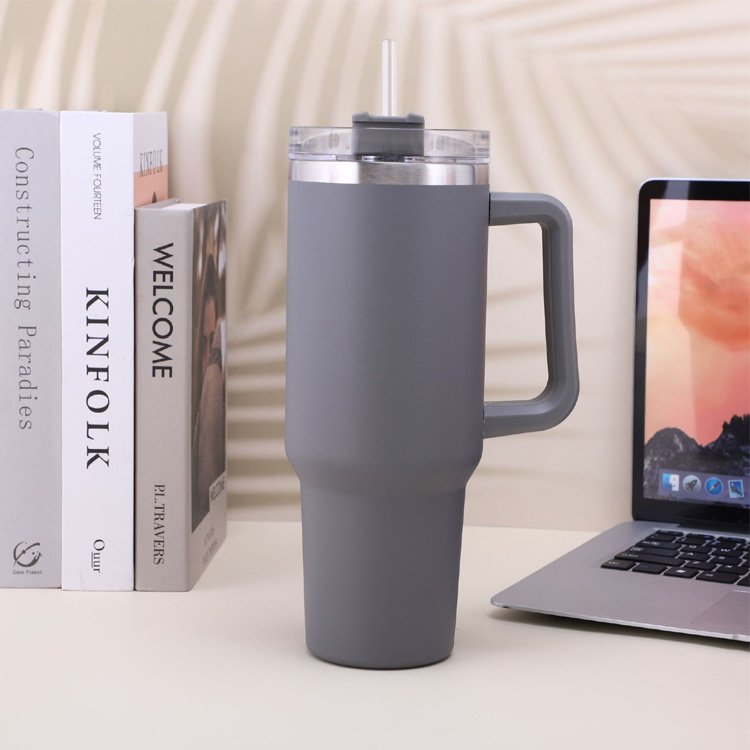 304 Stainless Steel Travel Mug with Lid and Handle 40 OZ Mug Tumbler Stainless Steel with Handle