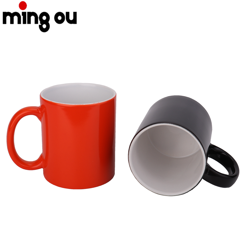 Hot sell Manufacturer Wholesale Ceramic Heat Sensitive Magic Color Changing Sublimation Coffee Mugs
