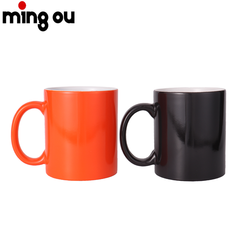 Hot sell Manufacturer Wholesale Ceramic Heat Sensitive Magic Color Changing Sublimation Coffee Mugs