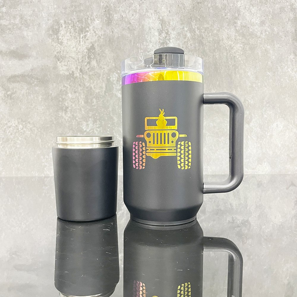 40oz H2.0 tumbler with storage sublimation water bottle with Snack Storage Compartment Gym Storage tumbler