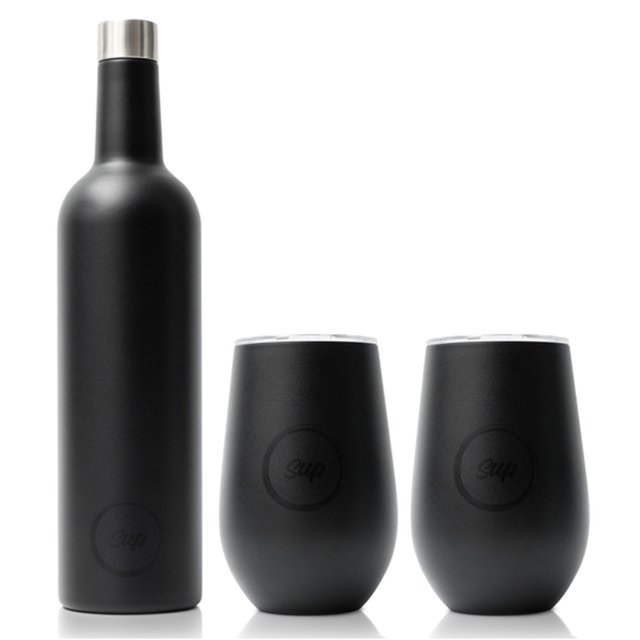 wholesale 752ml Vacuum bottle and 12oz egg shaped insulated travel bottle set wine tumbler set vacuum mug