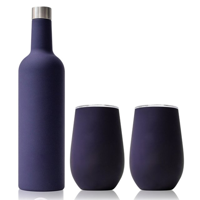 wholesale 752ml Vacuum bottle and 12oz egg shaped insulated travel bottle set wine tumbler set vacuum mug