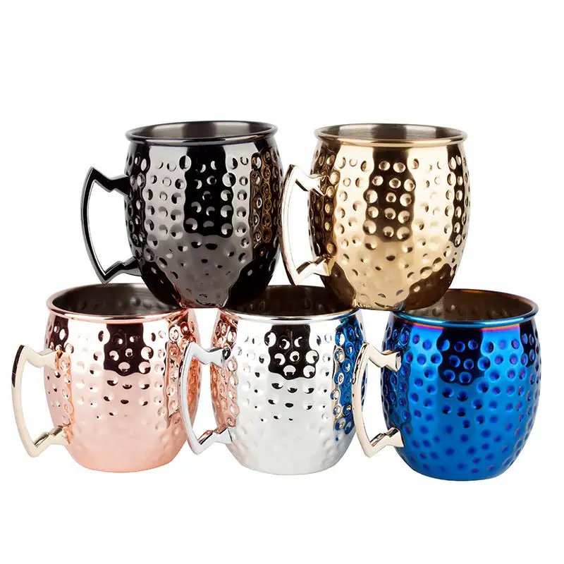 Factory Direct Moscow Mule Copper Mugs Beer Cup New Arrival Antique Hammered Moscow Mule Mug for Beer
