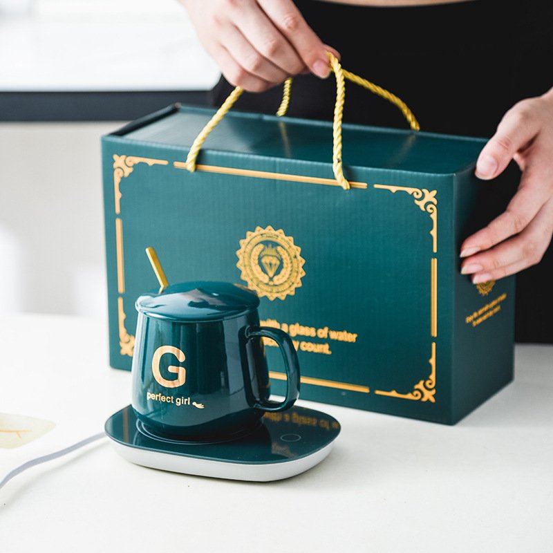 Creative Gift Sets Heating Breakfast Milk Cups Ceramic Coffee Tea Mugs Insulated Ceramic CLASSIC Business Gift Box Packing 2 Set