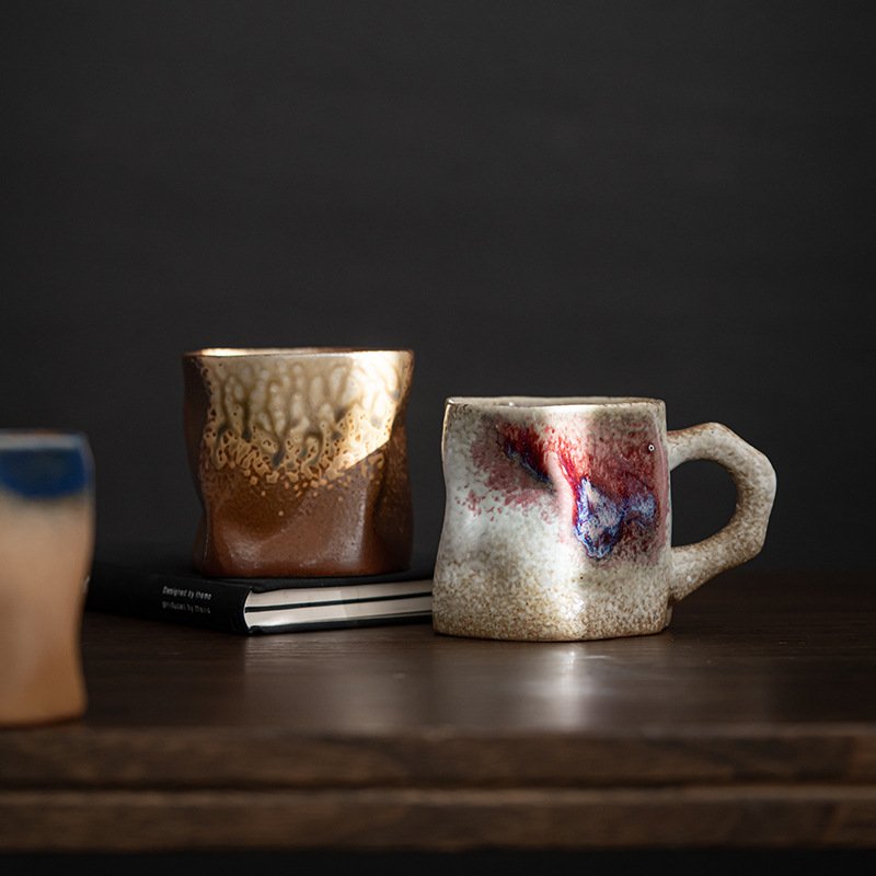 Harmony New Reactive Glaze Japanese Espresso Creative Design Vintage 290ML Ceramic Coffee Cups Mug