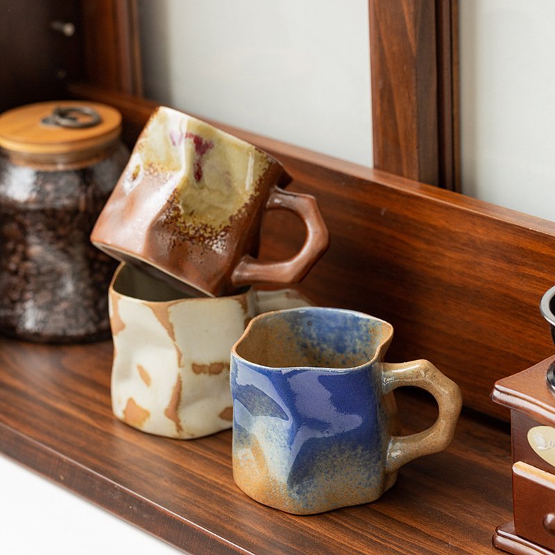Harmony New Reactive Glaze Japanese Espresso Creative Design Vintage 290ML Ceramic Coffee Cups Mug