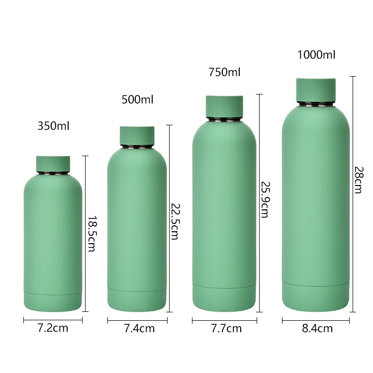 Customized Logo 500ml 17 oz Gym Sports frosted 304 Stainless Steel Vacuum Flasks Thermoses Insulated Water Bottle