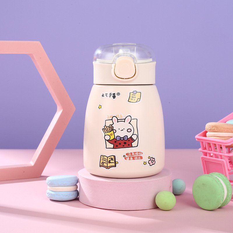 350ml mini tomatodos kawaii children gourd enfant double wall vacuum stainless steel insulated water bottle with straw